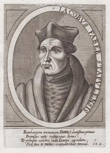 Iacobus Faber Stapulensis. - Jakob Faber (1537-1613) Stargard Stettin Lutherischer Theologe Reformation Witten