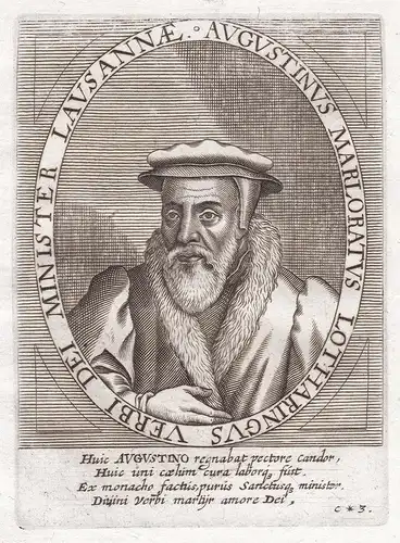Augustinus Marloratus Lotharingus Verbi dei Minister Lausannae. - Augustin Marlorat (1506-1562) French Protest