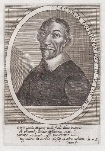 Iacobus Gothofredus I. C. V. Cos. - Jacobus Gothofredus (1587-1652) Genf Bourges Godefroy Jurist Politiker Por