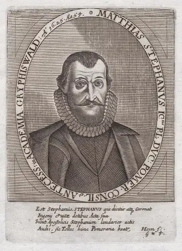 Matthias Stephanus IC.tus Pl. Duc Pomer. Consil. et Antecess. .... - Matthies Stephani (1570-1646) Pyritz Wolg