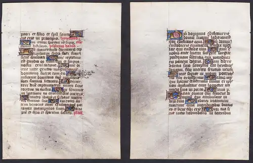 15th century manuscript leaf on vellum / Pergament-Blatt einer Handschrift aus dem 15. Jahrhundert / Feuillet