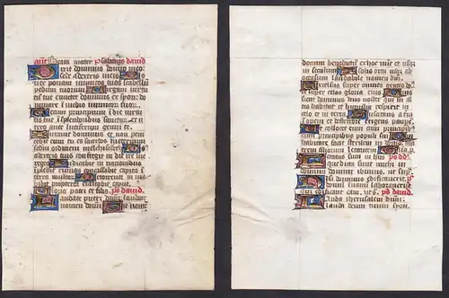 15th century manuscript leaf on vellum / Pergament-Blatt einer Handschrift aus dem 15. Jahrhundert / Feuillet