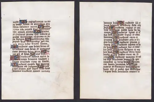 15th century manuscript leaf on vellum / Pergament-Blatt einer Handschrift aus dem 15. Jahrhundert / Feuillet