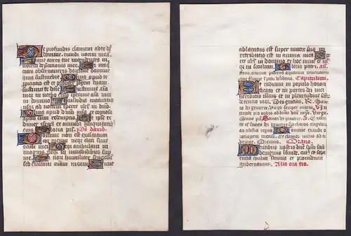15th century manuscript leaf on vellum / Pergament-Blatt einer Handschrift aus dem 15. Jahrhundert / Feuillet