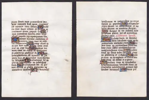 15th century manuscript leaf on vellum / Pergament-Blatt einer Handschrift aus dem 15. Jahrhundert / Feuillet