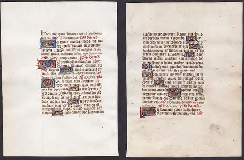 15th century manuscript leaf on vellum / Pergament-Blatt einer Handschrift aus dem 15. Jahrhundert / Feuillet