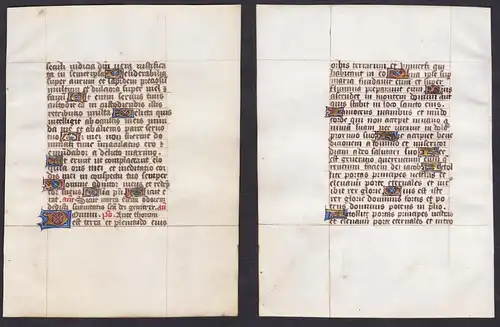 15th century manuscript leaf on vellum / Pergament-Blatt einer Handschrift aus dem 15. Jahrhundert / Feuillet