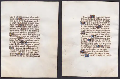 15th century manuscript leaf on vellum / Pergament-Blatt einer Handschrift aus dem 15. Jahrhundert / Feuillet