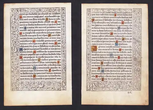 Leaf of a Book of Hours printed on vellum / Blatt eines gedruckten Stundenbuches auf Pergament / Feuillet d'un