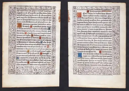 Leaf of a Book of Hours printed on vellum / Blatt eines gedruckten Stundenbuches auf Pergament / Feuillet d'un