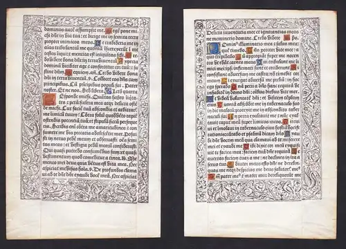 Leaf of a Book of Hours printed on vellum / Blatt eines gedruckten Stundenbuches auf Pergament / Feuillet d'un