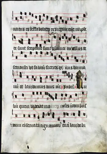 Seltenes, sehr großes original Pergament-Blatt aus einer Antiphonar-Handschrift des 15. Jahrhunderts / Very ra