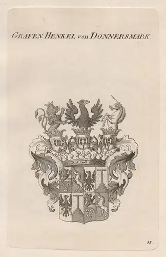 Grafen Henkel von Donnersmark. - Henckel von Donnersmarck Wappen coat of arms Heraldik heraldry