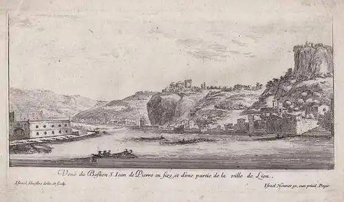 Veue du Bastion S. Jean de Pierre en Size, et d'une partie de la ville de Lion - Lyon Fort Saint-Jean Auvergne