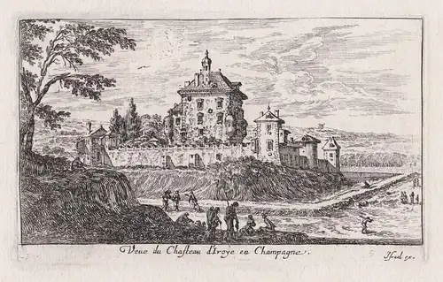 Veue du Chasteau d'Iroye en Champagne - Chateau d'Yrouerre Yonne Bourgogne-Franche-Comte