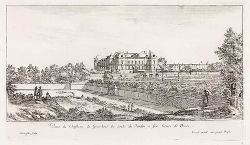 Veue du Chasteau de Gros-bois du costé du Jardin a six lieues de Paris - Chateau de Grosbois Boissy-Saint-Lege