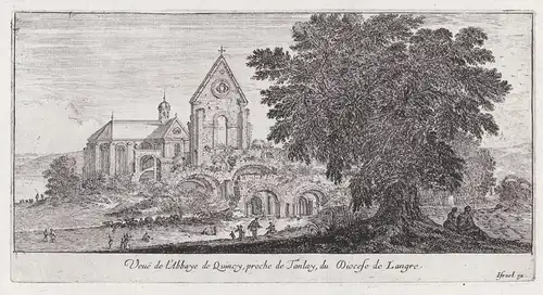 Veue de l'Abbaye de Quincy, proche de Tanlay, du Diocese de Langre - Abbaye de Quincy Tanlay Yonne Bourgogne-F