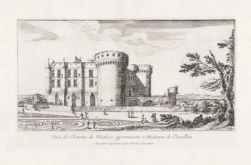 Veue du Chateau de Marlou appartenant a Madame de Chatillon - Chateau de Malou Saint-Pierre-de-Cormeilles Norm
