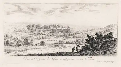 Veue et Perspective du Chasteau et paisages les environs de Tanlay - Chateau de Tanlay Yonne Bourgogne-Franche