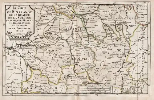 La Carte de l'Orleanois, de la Beauce, de la Sologne, du Berry, de la Marche, du Bourbonnois, du Nivernois, de