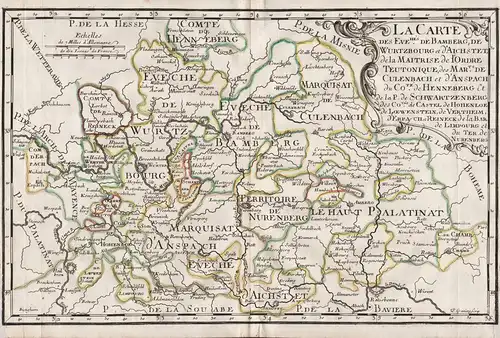 La Carte des Eve.hes de Bamberg, de Wurtzbourg et d'Aichstet, de la Maitrise de l'Ordre Teutonique, des Mar.ts