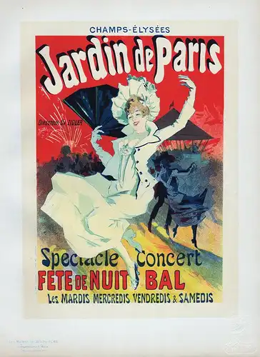 Affiche pour le Jardin de Paris - Champs-Elysses concert poster Plakat Art Nouveau Jugendstil
