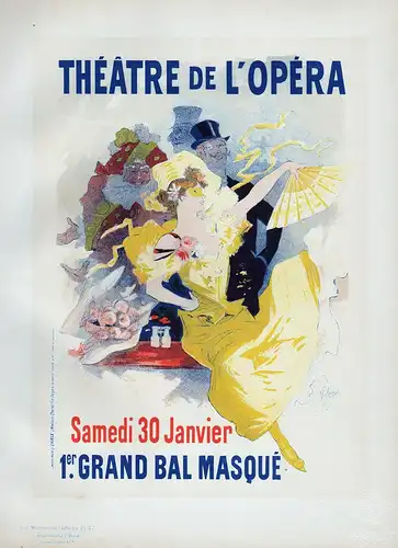 Affiche pour le Theatre de l'Opera. Samedi 30 Janvier 1897. Premier Grand Bal Masque - Bal de Masque Maskenbal