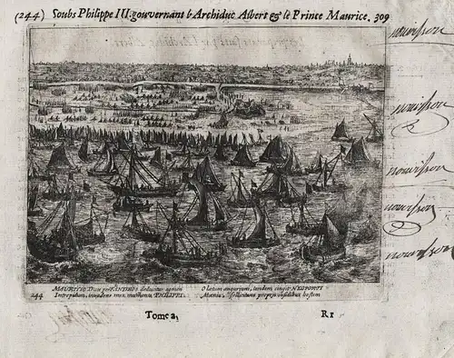 Mauritio Duce per Fandros deducitur agmen Intrepidum... - Nieuwpoort ships Schiffe Vlaanderen Belgique Belgium