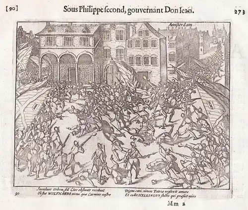 Amsterdam - Amsterdam Holland battle fight Dutch Revolt Hermann Helling / Schermutselingen op de Dam in Amster