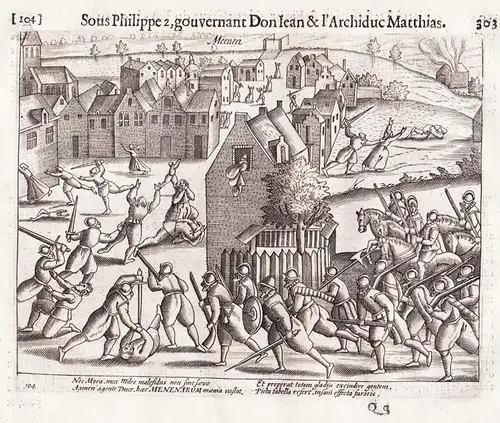 Meenen - Menen Vlaanderen Belgique Belgium Belgien Siege of 1578 / Shows the siege of Menen in September 1578