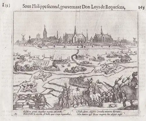 Obsidione gravi cingebat maenia Leidae/ Baldaeus merita est bello... - Leiden Siege of 1574 Zuid-Holland Neder