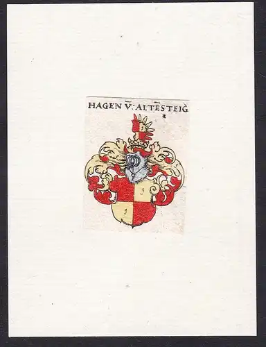 Hagen v. Altesteig - Hagen v. Altensteig Wappen Adel coat of arms heraldry Heraldik