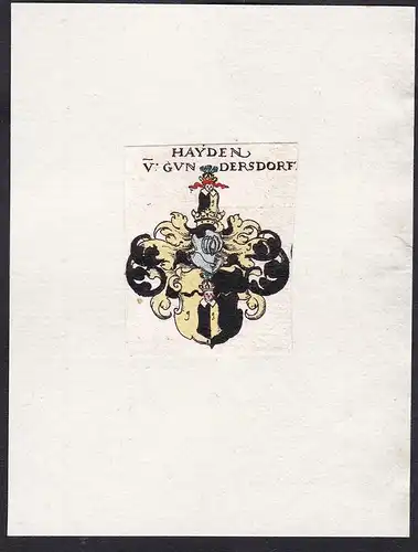 Hayden v. Gvndersdorf - Haiden zu Guntramsdorf Wappen Adel coat of arms heraldry Heraldik