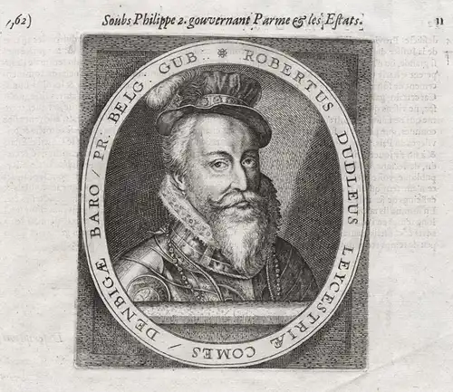 Robertus Dudleus Leycestriae... - Robert Dudley, 1. Earl of Leicester (1532-1588) England Portrait