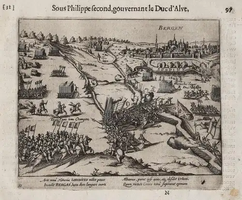 Bergen - Mons Bergen Hainaut Region Wallonne Belgique Belgium Belgien / Depicts the siege of Bergen in 1572 by