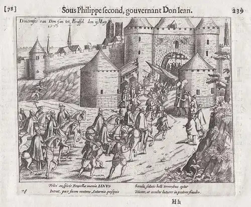 Dincomste van Don Jan tot Brussel den 11. May 1577 - Bruxelles Brüssel Brussels Don Juan de Austria / Depicts