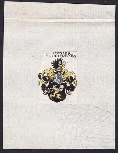Kvgler v: Hohenberg - Kugler v: Hohenberg Hohenbergen Hohberg Wappen Adel coat of arms heraldry Heraldik