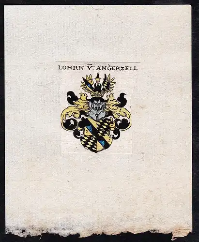 Lohrn v: Angerzell - Lohrn v: Angerzell Wappen Adel coat of arms heraldry Heraldik