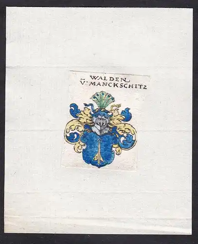 Walden v: Manckschitz - Walden v: Manckschitz Wappen Adel coat of arms heraldry Heraldik