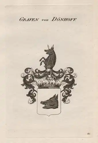 Grafen von Dönhoff. - Dönhoff Denhoff Wappen coat of arms Heraldik heraldry