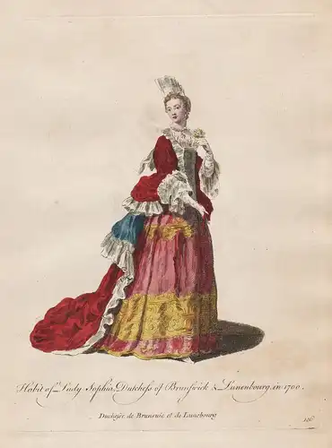 Habit of Lady Sophia, Dutchess of Brunswick & Lunebourg, in 1700 - Baroque Barock duchess Herzogin (1666 - 172