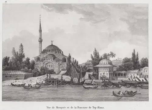 Vue de Mosquée et de la Fontaine de Top-Hana - Istanbul Tophane Mosque Moschee Turkey Türkei