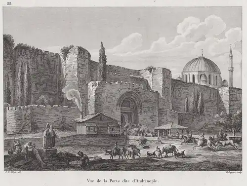 Vue de la Porte dite d'Andrinople - Istanbul Adrianople Gate Turkey Türkei