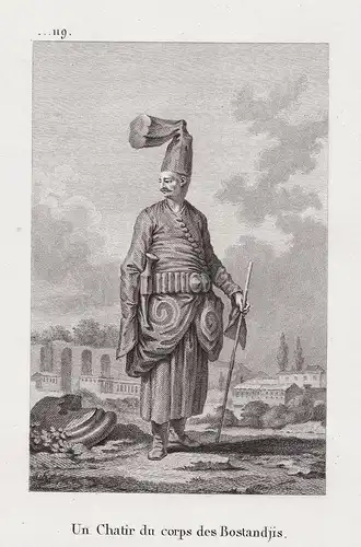 Un Chatir du corps des Bostandjis - Kaseki Bostanci soldier Soldat Uniform uniforms Ottoman Empire Turkey Türk