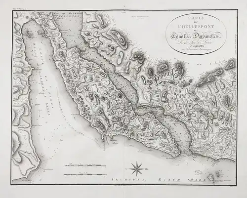 Carte de l'Hellespont ou Canal des Dardanelles - Dardanelles Dardanellen Hellespont Turkey Türkei map Karte