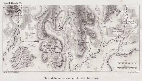 Plan d'Ilium Recens et de ses Environs - Troy Troja Hisarlik Canakkale Turkey Türkei / Map of the site of Troy
