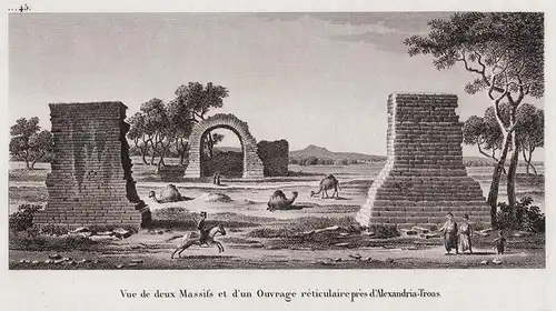 Vue de deux Massifs et d'un Ouvrage reticulaire pres d'Alexandria-Troas - Alexandria Troas Eski Stambul Delyan