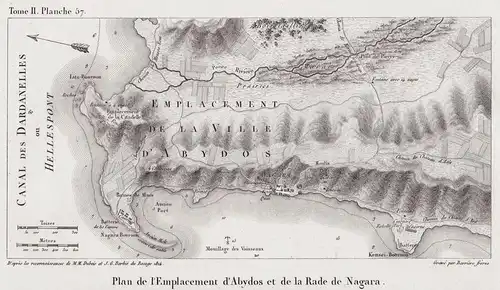 Plan de l'Emplacement d'Abydos et de la Rade de Nagara - Abydos Hellespont Mysia Dardanelles Canakkale Turkey