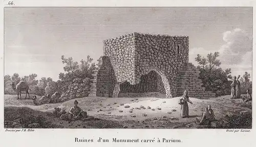 Ruines d'un Monument carré a Parium - Parium Parion Mysia Hellespont Asia Minor Turkey Türkei / Ruins of monum