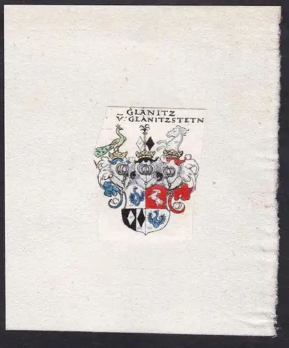 Glanitz v: Glanitzstetn - Glanitz v. Glanitzstetten Gleinitz Wappen Adel coat of arms heraldry Heraldik